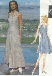 1168 JENNI GEORGE FLARE BUTTON HALTER DRESS LENGTHS PATTERN 6-10